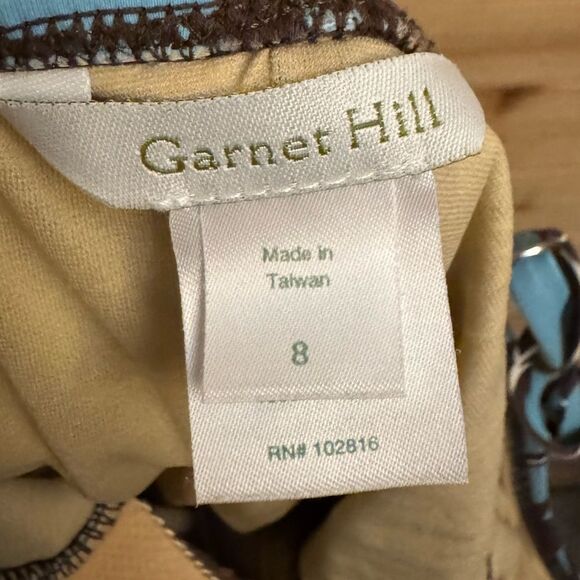 Garnet Hill Size 8/Medium Brown Blue Floral Leaf Pattern One Piece Swimsuit - Picture 12 of 14